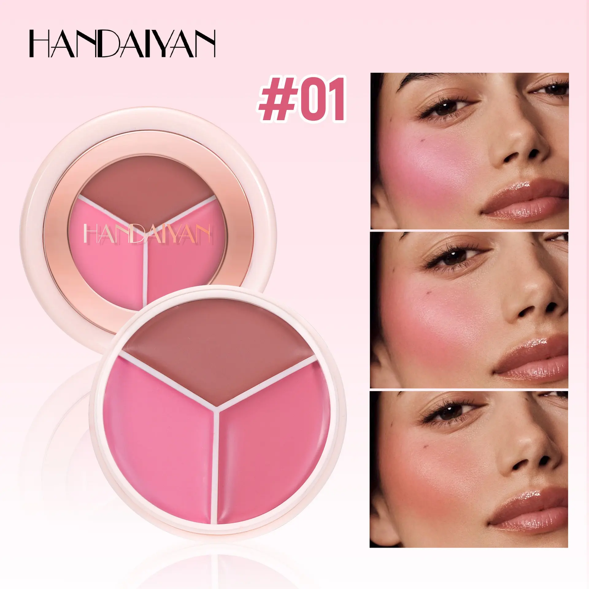 Natural Matte Waterproof Smooth Blush Mud Handaiyan Blush Cream Cheek Makeup Balm, Long-Lasting Hydrating Formula, Perfect for Daily Use & Special Occasions