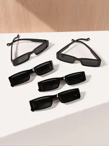 Vintage Tinted Lens Sunglasses, Trendy Casual Rectangle Frame Sunglasses for Everyday Use, Fashion Accessories for Outdoor Activities, Trendy Styling Sunglasses