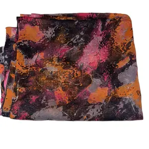 Printed Hijabs Brimming Chiffon Silk Muslim Premium Ombre Marble Water Print Shawl Hijab Scarves Qamaaro Qurux Badan vela instant