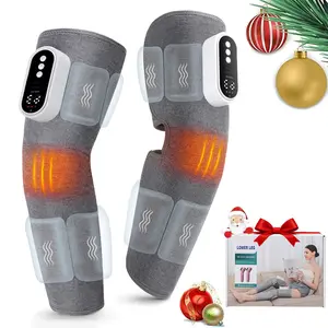Leg Massager with Heat and Compression, Air Compression Massager for Foot Calf & Thigh Muscle Relaxation, 3 Modes 3 Intensities 3 Heat Levels, Christmas Gifts for Men Women Dad Mom