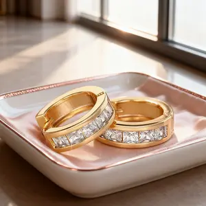 Silver Cubic Zirconia Huggie Hoop Earrings! Sparkling Small Hoop Women's Daily & Gift Jewelry