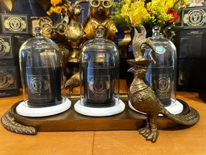 Bougie Sheep Dusk Candle 9oz featuring notes of leather, oud, and clove in a beautiful matte black box with gold foil labels perfect for a gift