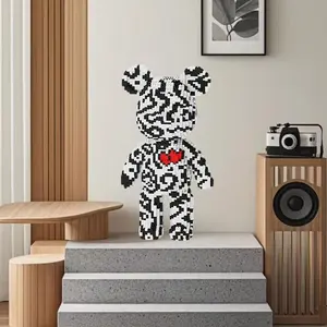 Heart Pattern Lucky Bear 3D Jigsaw Puzzle Blocks, Creative Decoration for Room, Art Puzzles Gift, Birthday Halloween Valentine Christmas Gifts, DIY Crafts
