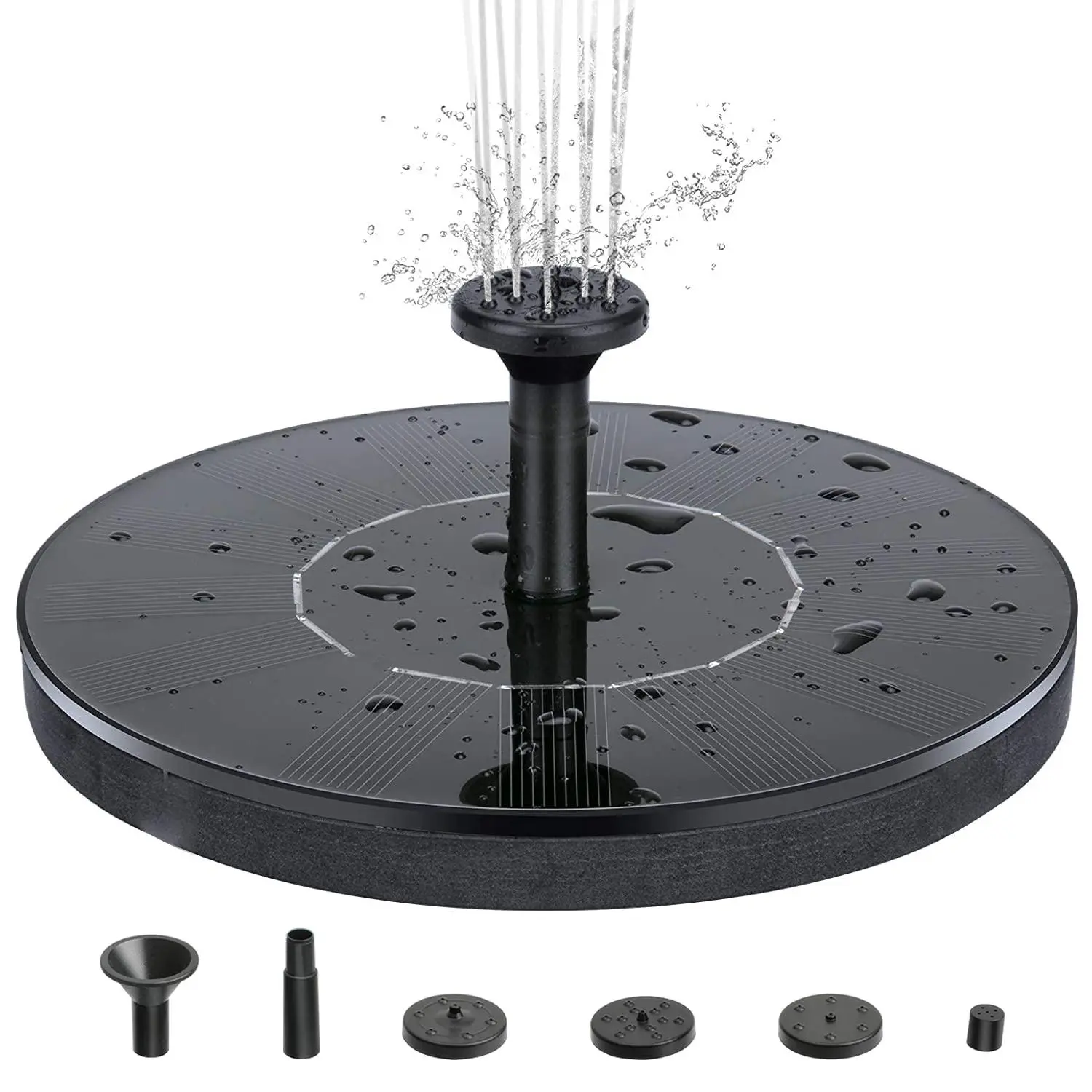 Solar Fountain Pump 3.5W with 3000mAh Battery, 7.1 Inch Diameter, 4 Nozzles, Automatic Night Mode, ABS Waterproof for Bird Bath, Pond, Pool, Garden, Outdoor Decor – Energy Saving Circulating Water Feature
