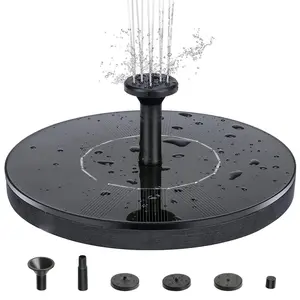 Solar Fountain Pump 3.5W with 3000mAh Battery, 7.1 Inch Diameter, 4 Nozzles, Automatic Night Mode, ABS Waterproof for Bird Bath, Pond, Pool, Garden, Outdoor Decor – Energy Saving Circulating Water Feature