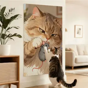Indoor Cat Scratching Mat with Self Adhesive Backing, Cat Scratch Pad for Wall Corner Sofa Furniture Protection, Durable Claw Grinding Board, Interactive Cat Climbing Mat and Cat Play Area Decor