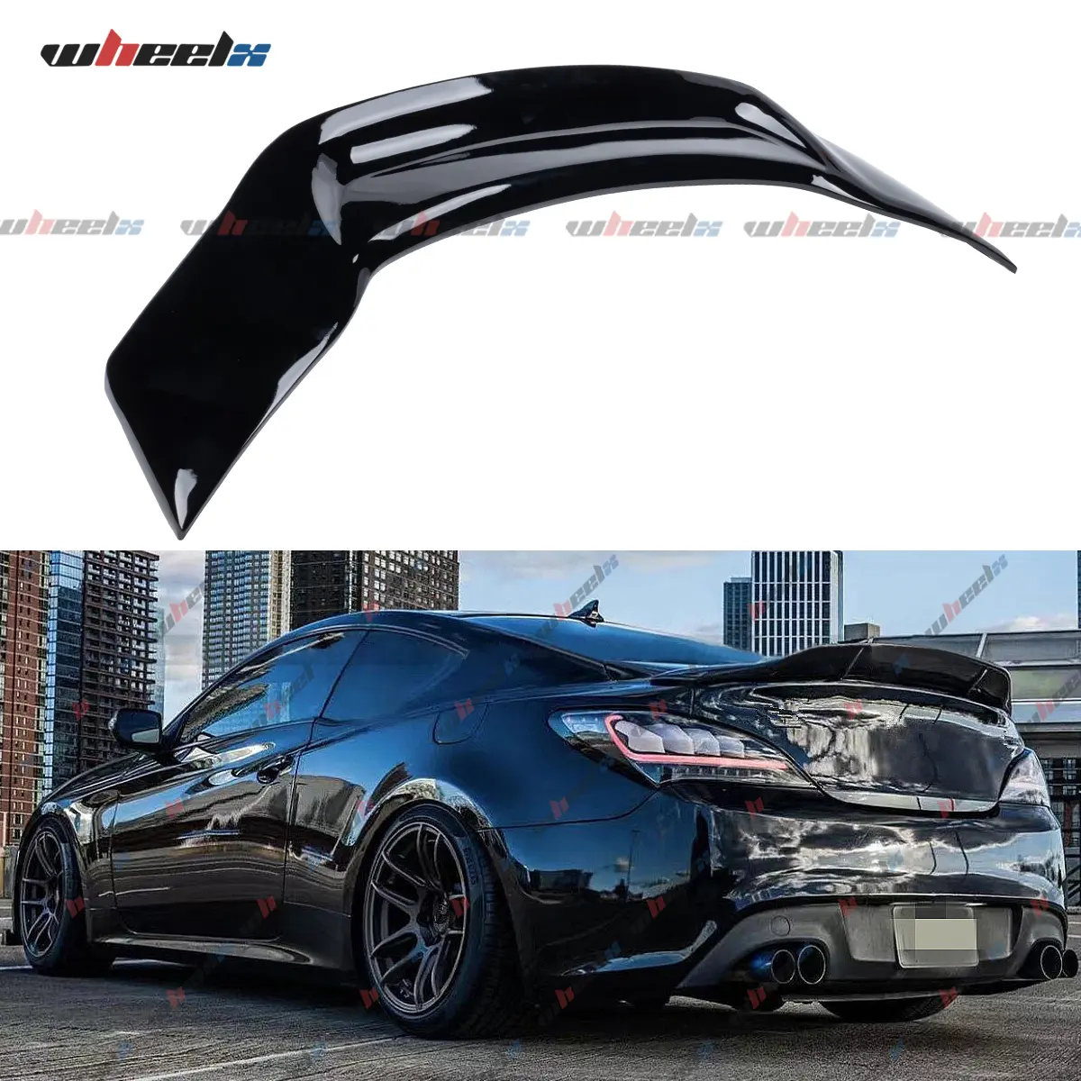 2010-2016 – Hyundai Genesis Coupe R Style 3K Dry Carbon Fiber Duckbill Wing, Adhesive Mount, High Kick Direct Fit Body Kit for 2-Door Coupe, Korean Domestic Market Spec