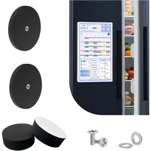 Magnetic Fridge Mount for 15-Inch Calendar | No-Punch Easy to Assemble and Remove, Rubber Coated Scratch-Free, 2 Powerful Magnetic Mounts and 2 Foam Pads, Calendar Accessories