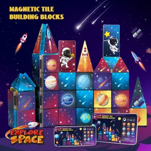 31/52pcs Mini Magnetic Building Blocks Toy, Solar System Toy, Planetary Elements, Science Toy, Portable Travel Set, Magnetic Tiles, Magnetic Construction Set