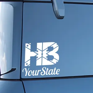 HB Holler Boy Rebel Version with Your State - Vinyl Decal Sticker for Cars, Trucks and More