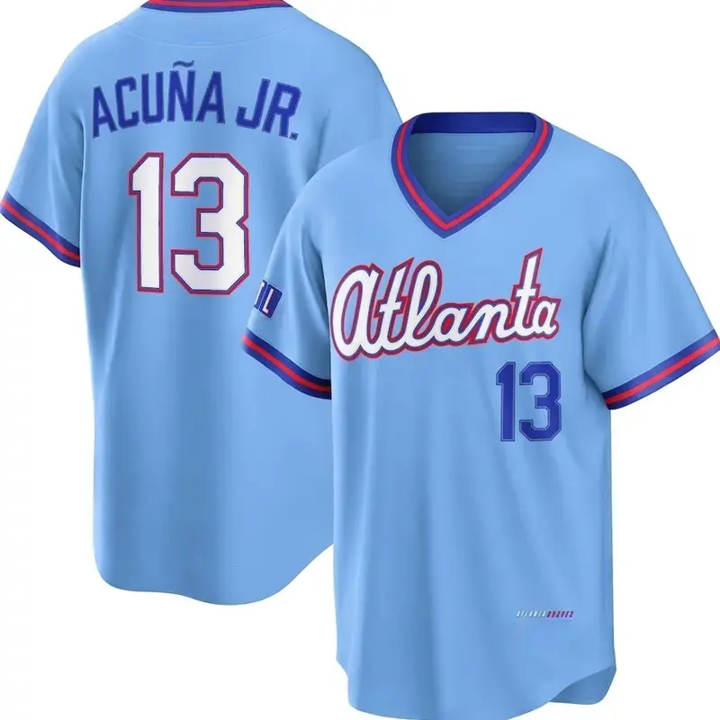 Atlanta Acuña Jr. #13 Baseball Jersey 2026 City Connect – Powder Blue Stadium Replica Jersey, Unisex Fan Shirt, Lightweight Baseball Apparel for Men & Women, Game Day Sports Gift