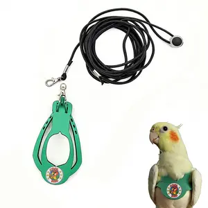 Ultra-Lightweight 4g Adjustable Parrot Harness with 10ft Elastic Leash, Ideal for Budgerigars, Lovebirds, and Conures