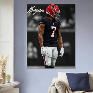 Bijan Robinson Atlanta Falcons Art Print, Wall Decor