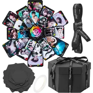 Explosion  Set, DIY Photo Album Surprise Exploding Love Box, Creative Popup  Exploding Box for Couples, Mother's Day, Wedding, Anniversary, Birthday Party