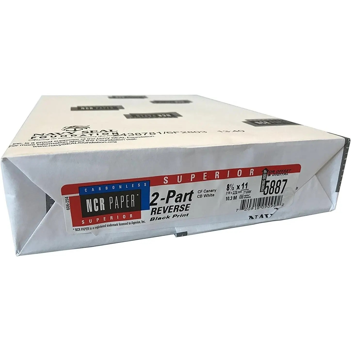 250 Sets,  Paper, 5887, Collated 2 Part (White, Canary), Letter Size Carbonless Paper Appleton