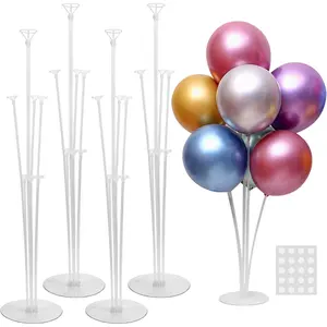 4 Sets Balloon Stand Kit For Table, Balloon Sticks With Base Birthday,Graduation Party Decorations Wedding