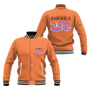 America 250th Anniversary Baseball Jackets, Unisex Baseball Jacket, Varsity Style Sport Coat, Casual Street Fashion