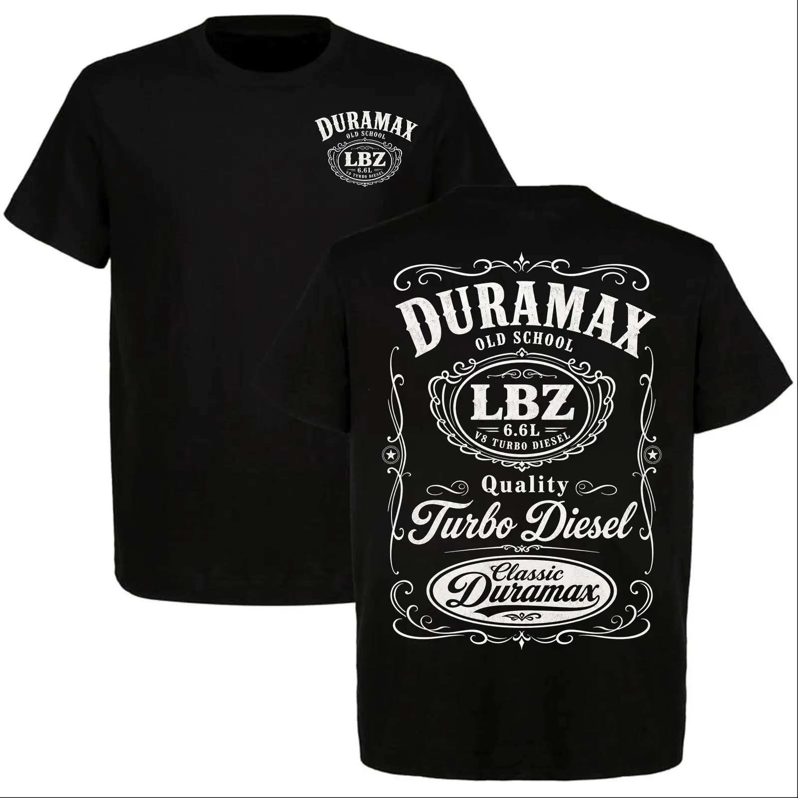Duramax LBZ 6.6L Turbo Diesel Shirt, Chevy Silverado GMC Sierra Truck Tee, Old School Diesel Truck Graphic T-Shirt, Gift for Truck Lovers Unisex Cotton T-Shirt