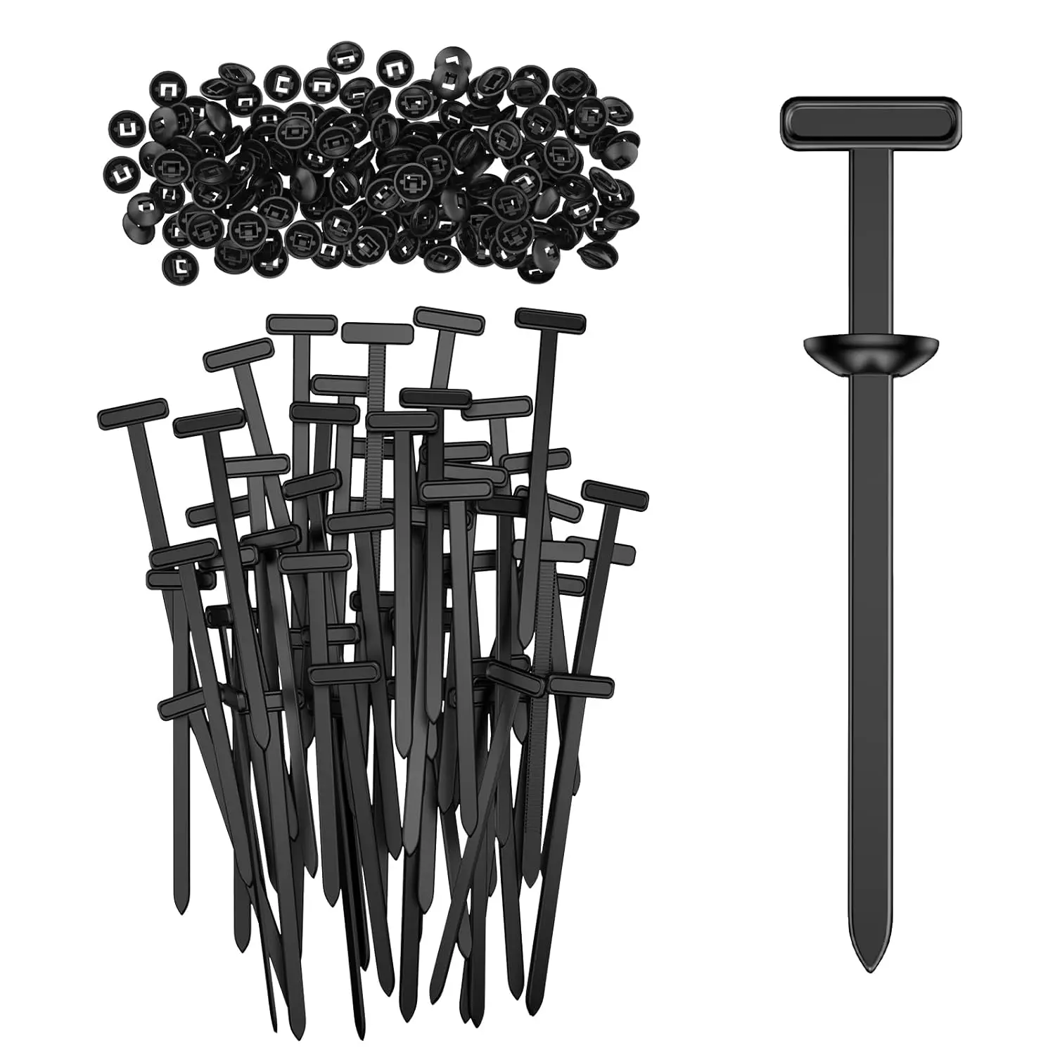 Fathersdaygift 100Pcs Nylon Universal Cable Tie Buckle, Heavy Duty Self-Locking Nylon Zip Ties Holder, Multipurpose Plastic Cable Ties Tool for Car Daily Repair Fathers Day Gifts