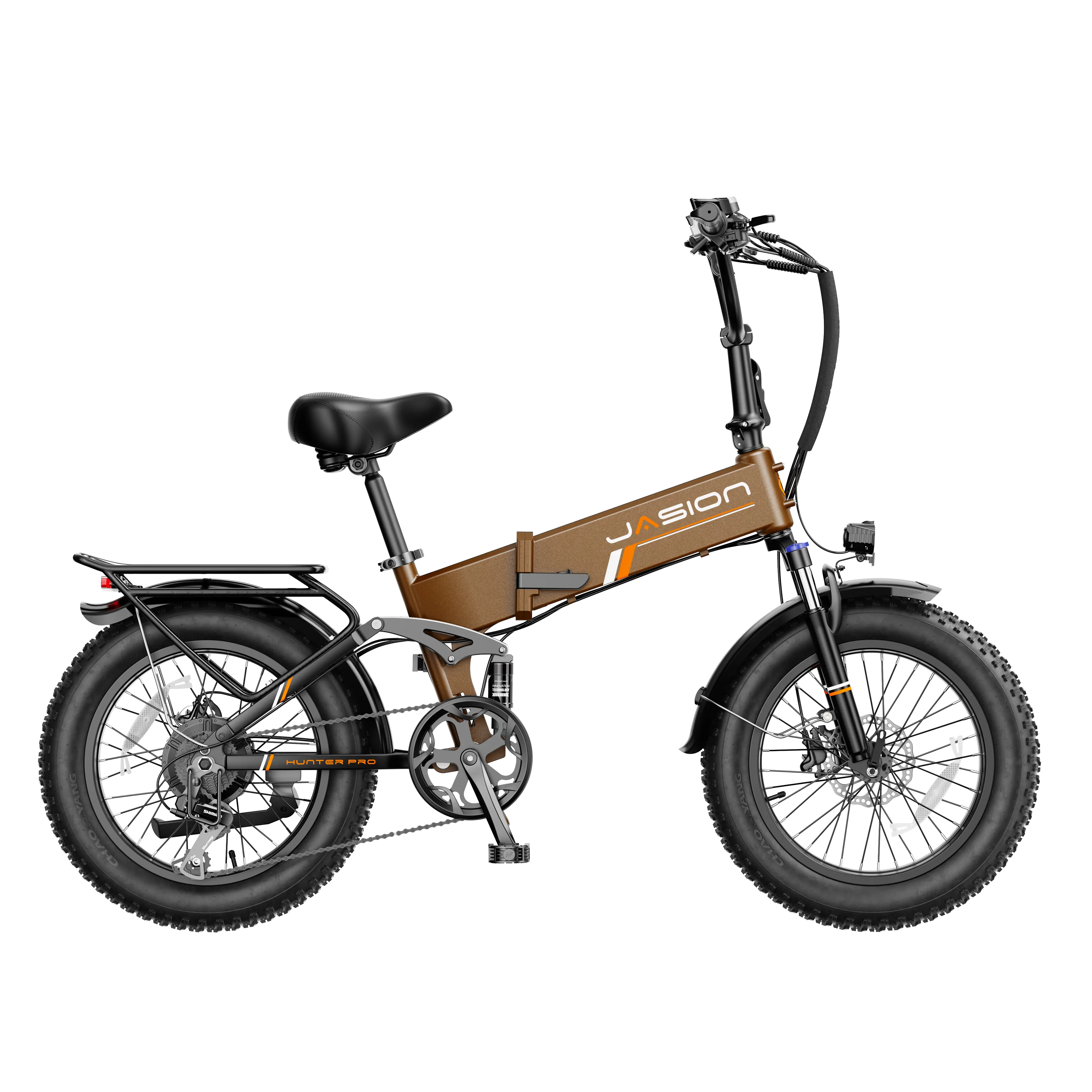 Jasion Hunter Pro Foldable Electric Bike 1800W Motor 95 N·m Torque 30+ MPH 48V 15Ah Battery 20" Fat Tires App Control Off-Road Ebike Mountain E Bike Outdoor Sports Bicycle