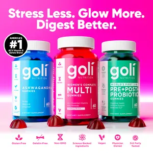Stress Less, Glow More, Digest Better Bundle - World's First 3-in-1 Pre, Post, Probiotic, Women's Complete Multi All 13 Essential Vitamins, Ashwagandha & Vitamin D Gummies, Vegan, Non-GMO & Gelatin-Free