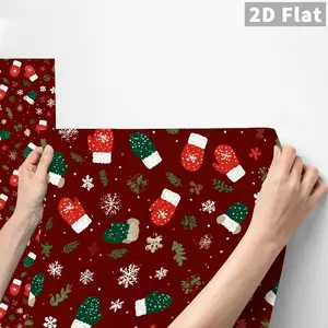 1PC QT Christmas Gloves Wall Sticker, Frosted PVC Peel & Stick Backsplash, Waterproof Oil-Proof Removable DIY Wall Decal