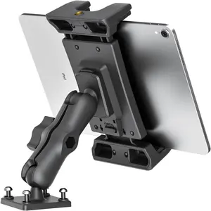 Car Tablet Holder - Heavy Duty Drill Base, Tablet Mount for Truck Compatible with iPad Samsung Tab 5"-13" Tablet and Phone, iPad Stand for Wall/Business/Vehicle/Desktop, etc.