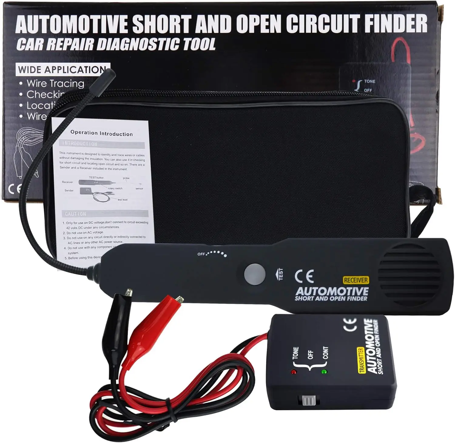 em415Pro Automotive Electrical Circuit Tester Tool - DC <42V 42V-Ready Tone Generator, Fault Finder Scanner with Flexible Probe for Tight Spaces, Finds Faults Fast for Cable Wire Open&Short Detection