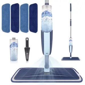 SUPTREE Microfiber Spray Mop for Floor Cleaning with 3 Washable Pads Wet Jet Dry Dust Mop for Floors