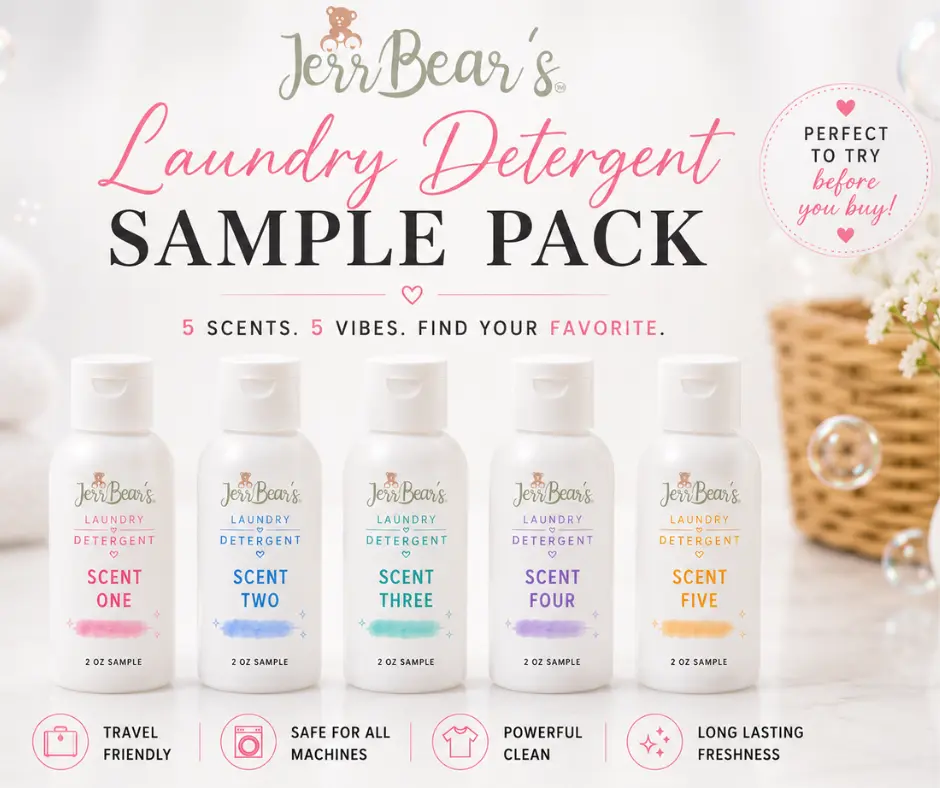 JERRBEAR'S Luxury Laundry Detergent, Scented & Concentrated Cleaner for Baby & Maternity, Long-Lasting Laundry Fragrance, 32 Fl oz, Cleaner Laundry Fragrance