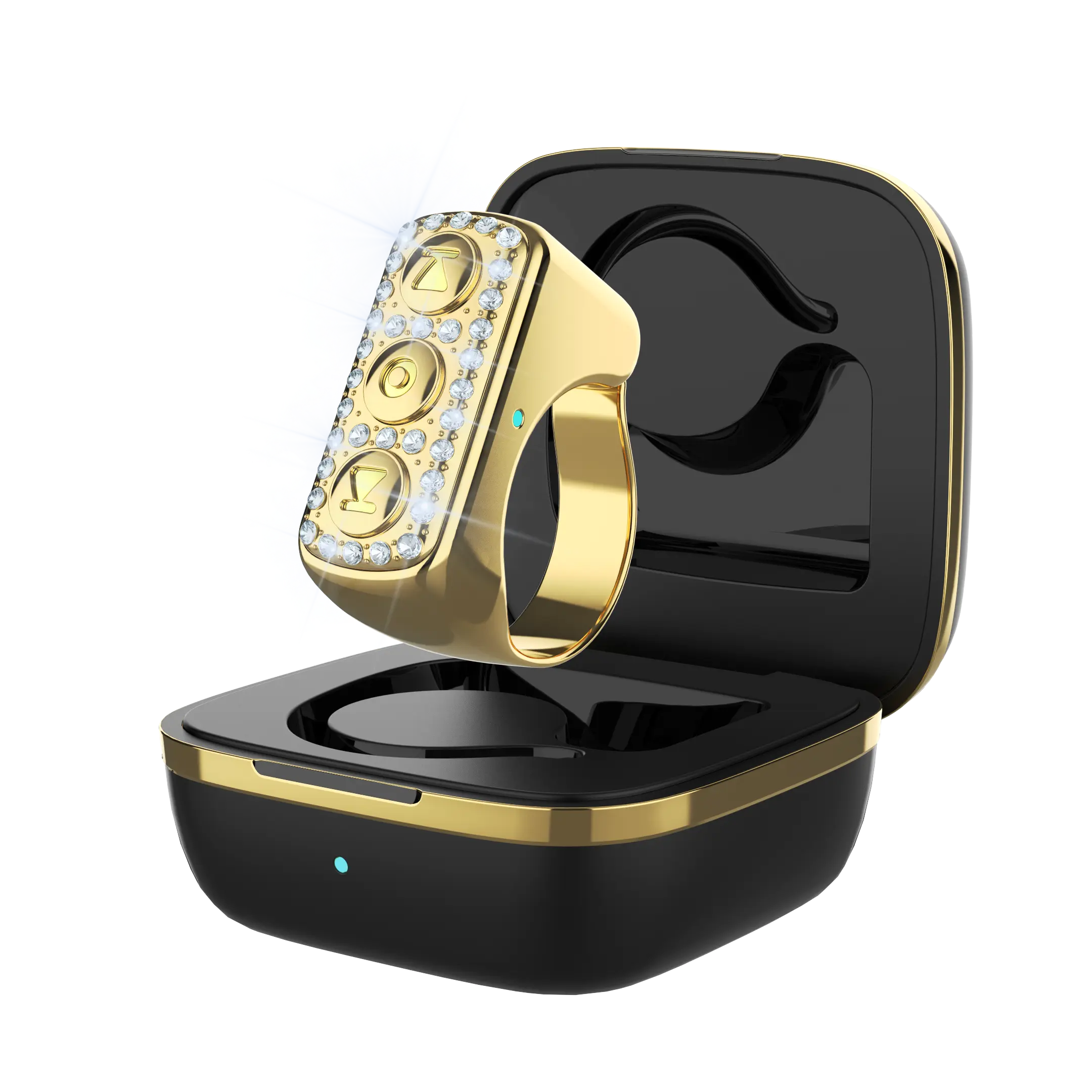 Xring Scrolling Ring Remote Control Ring with Rhinestones, Bluetooth Selfie & Video Recording Remote,Music Control for iPhone,iPad,Android,Smartphone