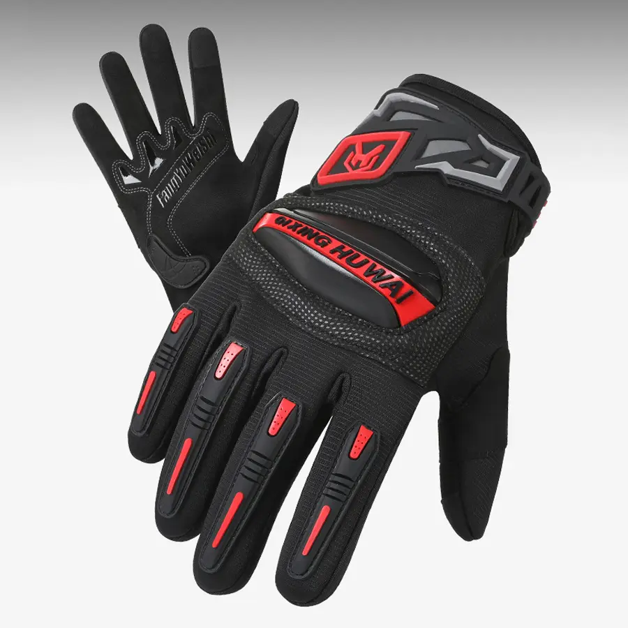 Unisex All-Season Motorcycle Gloves, Motorcycle Accessories, Mesh-Leather Breathable Touch-Screen Gear with Anti-Slip Wear-Resistant Palm for Motocross, Street Biking