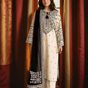 Pakistani Heavy Embroidery Three Piece Suit with Intricate Patterns and Elegance