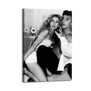 Carrie And Mr Big in Toilet Canvas Aesthetic For The Bedroom Wall Sitting Room Dormitory Wall Office Wall Poster Decorative Painting Canvas Wall
