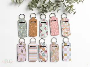 Chapstick Holder Keychains, Retro Lip balm holder for women, Cute Stocking Stuffers for Teens,   Preppy lip gloss holder Gift for her