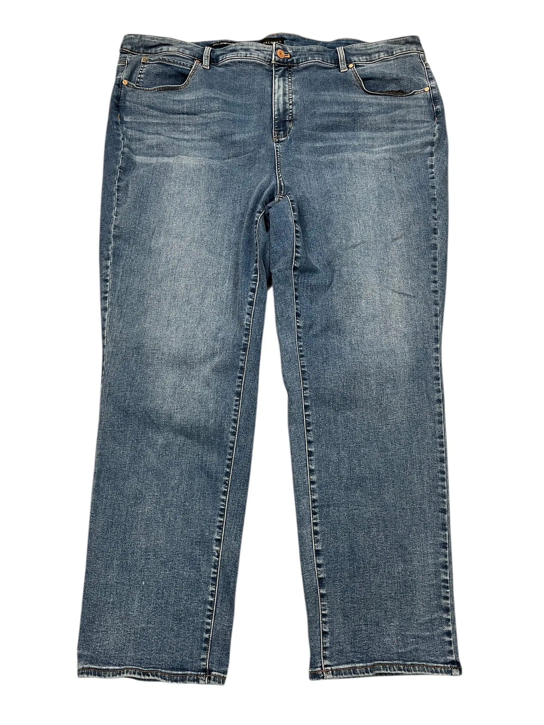 Jeans Straight By Talbots In Blue Denim, Size:24