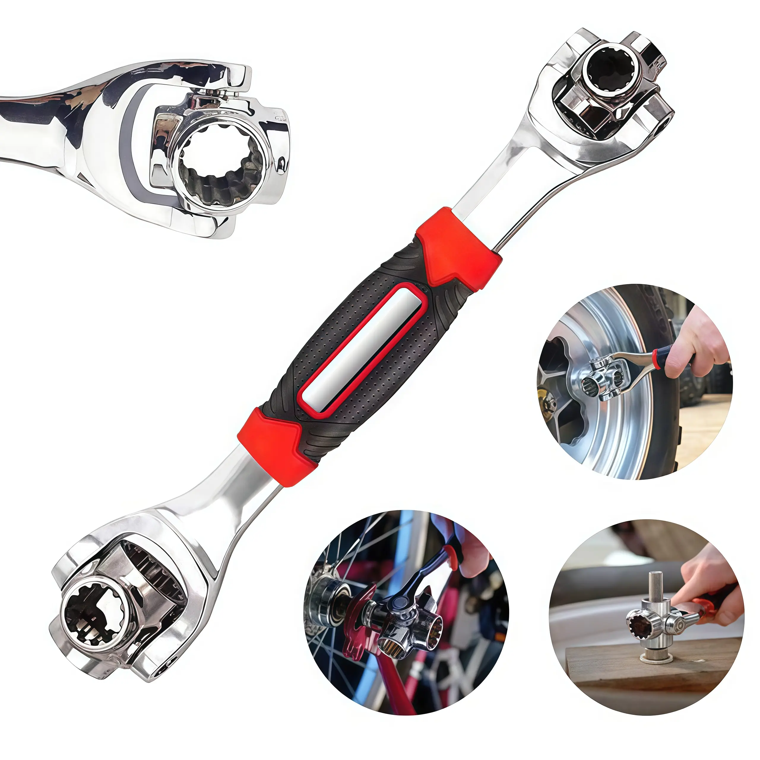 【FathersDayGift】Combination Wrench Set,Universal Wrench withMultifunction 360 Degree Rotating Head,52 in 1 SocketWrench Tool,Spanner Tool for Home and Car Repair.