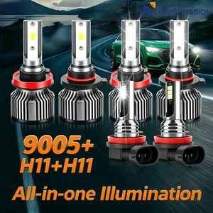 9005 + H11 LED Headlight Bulbs Combo Kit | Multi-Fit Headlight & Fog Light Replacement (4PCS / 6PCS Options) for Cars & Trucks
