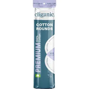 Premium Cotton Rounds for Face (100 Count) | Makeup Remover Pads, Hypoallergenic, Lint-Free | 100% Pure Cotton