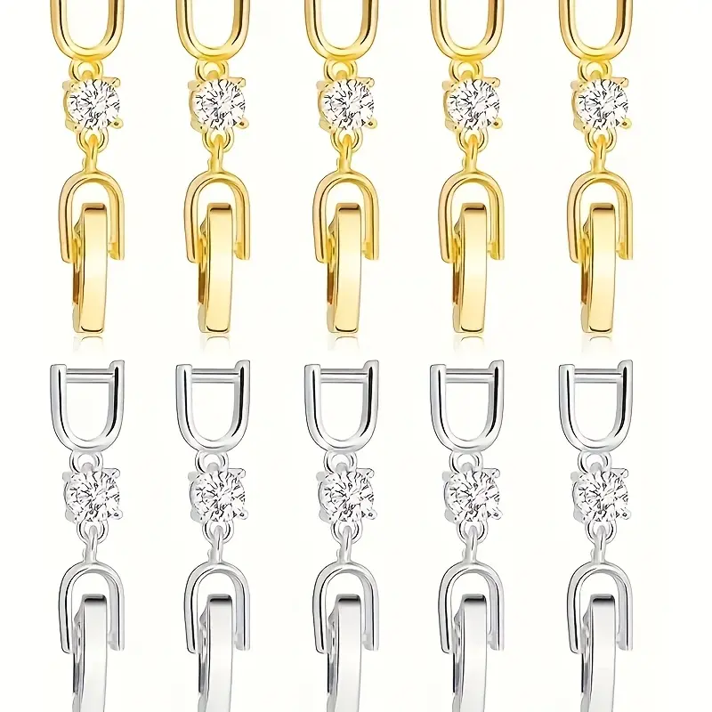 Folding Extension Clasp Sets - 10pcs Golden Silvery, 5pcs Silvery DIY Beading Clasps for Bracelets, Necklaces, Anklets, Jewelry Making Supplies
