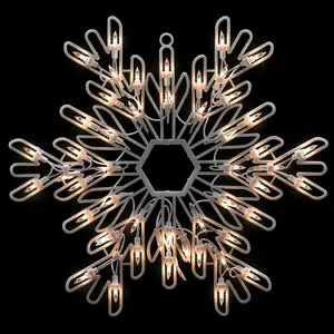 Lighted Snowflake Christmas Window Silhouette Decoration - 15.25"