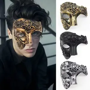 Masquerade Mask for Men Roman Greek Half Face Mask Venetian The Opera Masks for Mascarade Ball Mardi Gras Party