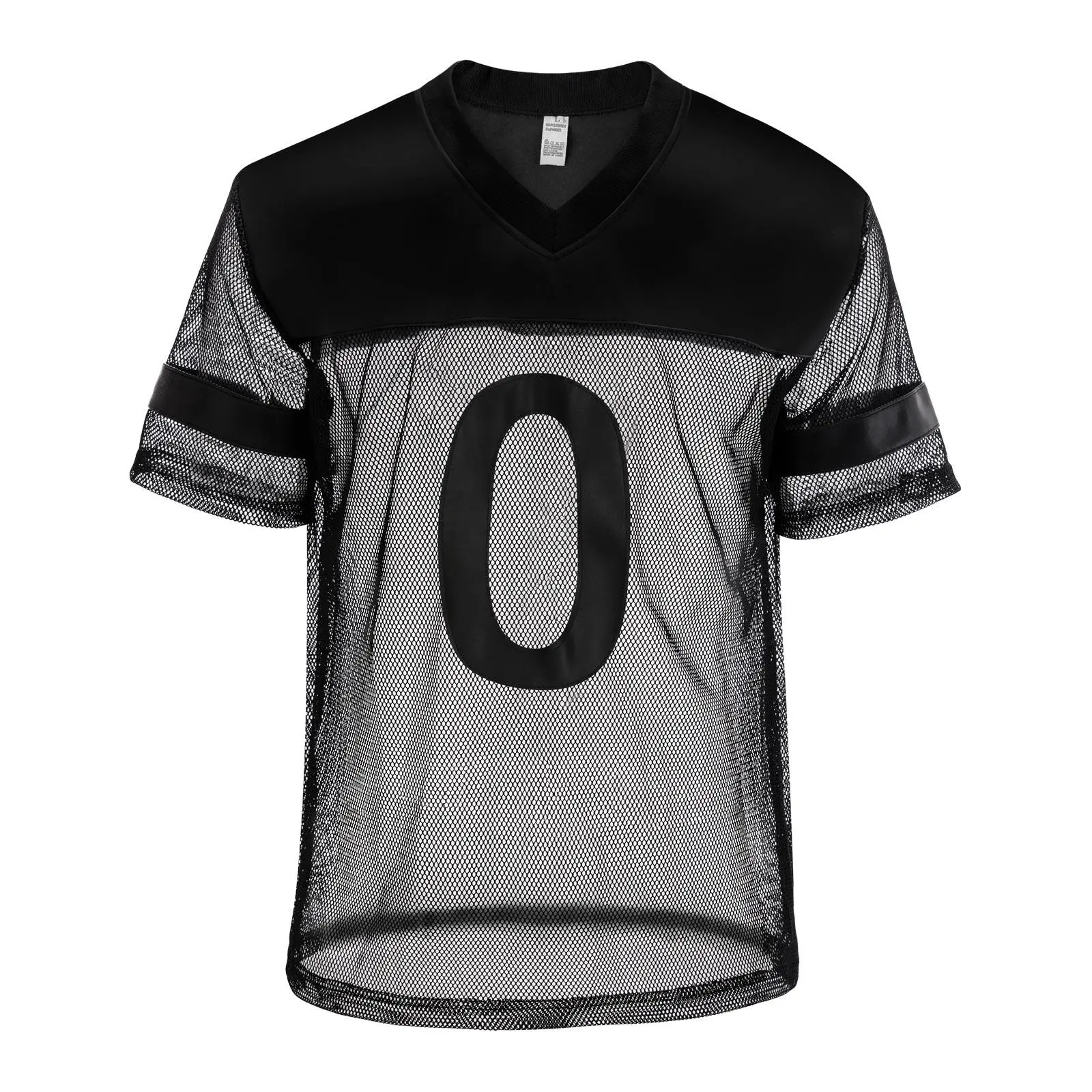 PU Sexy Fishnet T-Shirt Man Tops Tee Men Faux Leather Transparent Mesh Clubwear See Through Short Sleeve Number 1 0 7