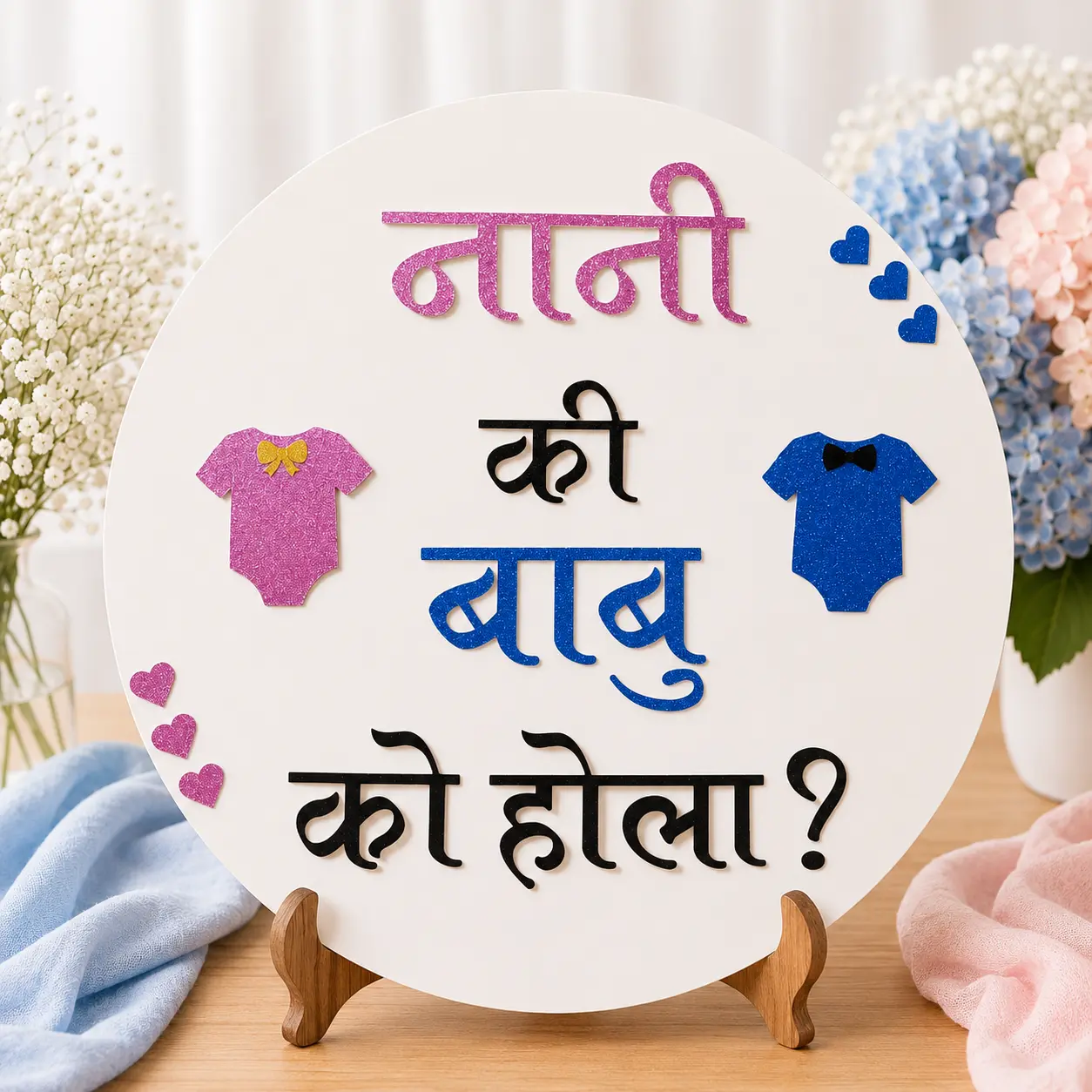 Traditional Nepali Gender Reveal Party Decor Backdrop, Baby Shower Welcome Board, Dahi Chiura Festive Banner
