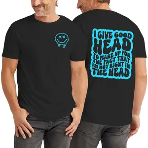 "Not Right in the Head" Funny Sarcastic T-Shirt | Retro wavy lettering graphic design, casual crew neck short sleeves, all-season wear + soft and comfy fabric, cute sarcastic humor style, eye-catching, perfect for gifting or everyday wear.