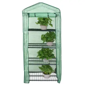 SEGAWE Anti-UV PE Cover MIni Walk-in 4 Tiers Waterproof Greenhouse 27.3 x 19  x 63"