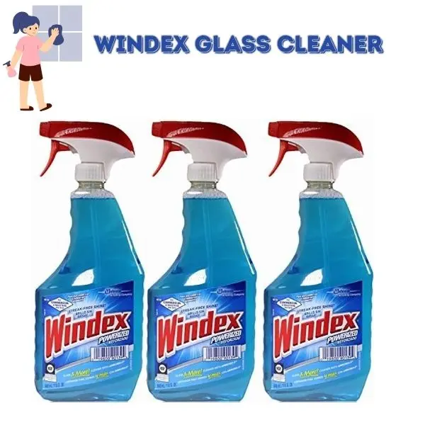 Windex Ammonia-D Glass Cleaner Spray Bottle, 32oz (Pack of 3) - Streak-Free Shine for Windows, Mirrors, Household Glass Surfaces, Powerful Home Cleaning Spray