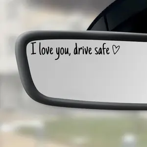 Vinyl Decal for Car,4 Counts Set I Love You Drive Safe Car Mirror Decal,Car Rearview Mirror Sticker,Universal Car Accessory.