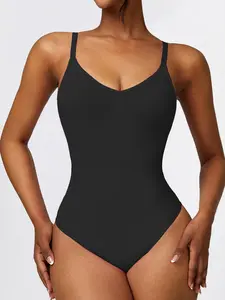 Women's Adjustable Spaghetti Strap Cami Bodysuit, Sports Bodysuit for Yoga Gym Workout, Basic Minimalist Womenswear, Summer Outfits 2024