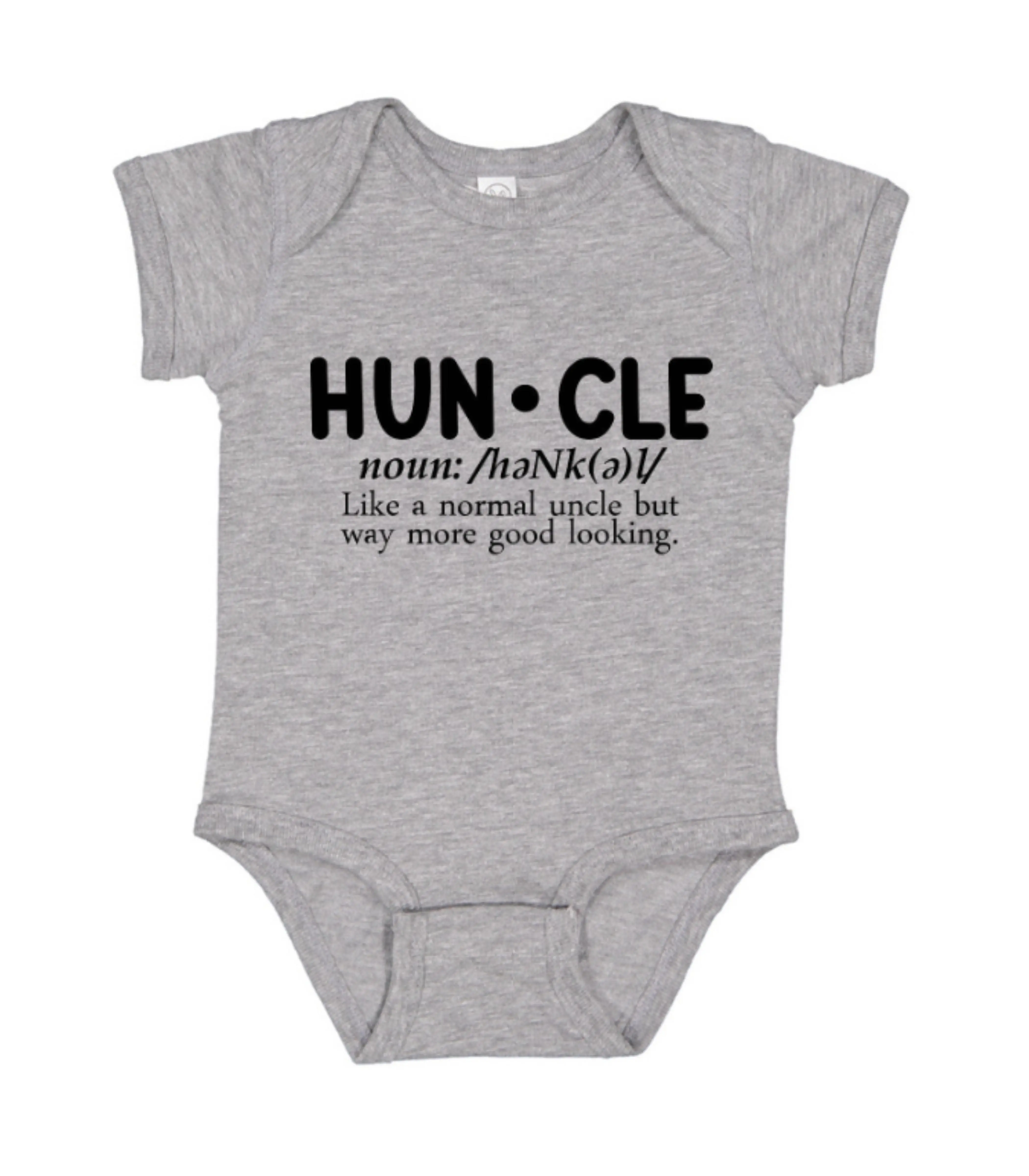 Huncle /noun/ Onesie, Funny Newborn Cotton Baby Clothes, Funny Baby Bodysuit, Infant Bodysuit, Baby Design Unisex Bodysuits & One-Pieces
